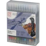Zig TUT-95/48V 48'li Set Art Graphic Twin Rb+f Çift Uçlu Çizim Kalemi