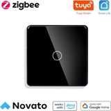 Zigbee Dokunmatik Akıllı Duvar Anahtarı - Siyah Renk ( Tuya, Smart Life, ZIGBEE2MQTT Uyumlu ) - Tekli