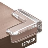 Zigdiptek Köşe Koruyucuları, 12'li Paket, Bebek Korumalı Köşe Koruyucuları, Mobilya, Masa, Dolap Keskin Köşe ve Kenar, Bebek Güvenliği Malzemesi (L-Şekilli) için Şeffaf ve Şeffaf Köşe Tampon ve Kenar
