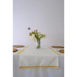 Ziggy Duck Keten Yıkanabilir Leke Tutmaz Biyeli Runner 40X140 cm - 40 x 140 cm - Krem