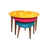 Zigon 13709 Sehpa Model Kayın Retro Konik Ayak Üçgen Mdf Tabla Ceviz Ayak El Yapı
