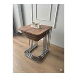 Zigon 4'LÜ TEKERLİ GÜMÜŞ METAL ÇAM TABLA SEHPA
