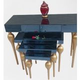 Zigon-Dresuar 18095 Tombul Model Parlak Gold Kayın Ayak Baklava Çizgi Ayna Tabla