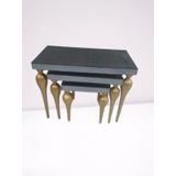Zigon Ilgz 12386 Tombul Model Kayın Mdf Tabla Gold Ayak Füme Cam Kaplama Elyapım