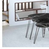 Zigon Osm 11819 Elıps Model Celik V Ayak Parlak Siyah Desen Mdf Tabla El Yapim