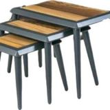 Zigon Osm 17603 Cerceve Model Sehpa Parlak Ceviz-Gri Kayin Retro Ayak El Yapim