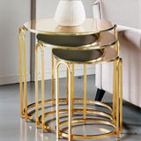 Zigon Sehpa Bronz Ayna Lenka Yuvarlak 3'lü Gold Metal Sedaş-Lenka-Zigon-Gold - BEYAZ