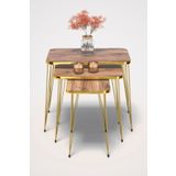 Zigon Sehpa Kr Gold Ceviz Tel