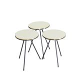 Zigon Sehpa Siyah Metal Ayak Çift Altın Krem 1079