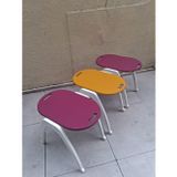 Zigon Sehpa Tepsi Bşk 90574 Hardal Mor Tabla Beyaz Ayak Lake Boyalı El Yapım