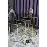 Zigonzi C Zigon Sehpa Gold Ayak Füme Ayna Cam