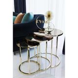 Zigonzi Gold Bronz Aynalı Zigon Sehpa