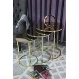 Zigonzi Gold Metal Bronz Aynalı, C Zigon Sehpa Üçlü