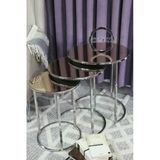 Zigonzi Gümüş Metal, Bronz Aynalı Üçlü Zigon Sehpa