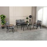 Zigonzi Rüya, 2+1+1 Bahçe-Balkon Mobilyası, Gri, Süngerli
