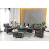 Zigonzi Vilza, 3+1+1 Rattan Bahçe Mobilyası, Antrasit