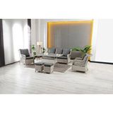 Zigonzi Vilza, 3+1+1 Rattan Bahçe Mobilyası, Beyaz