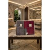 Zigora 8 Parça Aile Bornoz Takımı Antrasit - Bordo