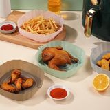 Zigver Hava Fritöz Silikon Tencere Yeniden Kullanılabilir Airfritöz Pişirme Tepsisi Kızarmış Tavuk Pizza Hava Fritöz Yapışmaz Tava Kolay Temiz Airfryer Aksesuarları Siyah