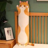 Zigver Kawaii Sevimli Yumuşak Uzun Kedi Yastık Peluş Doğum Günü Hediyesi 50 cm