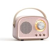 Zigver Retro Bluetooth Hoparlör Sevimli Mini Hoparlör Taşınabilir Kablosuz Hoparlör Ev Açık Seyahat Için Vintage Dekor, Kızlar Için Hediyeler - Pembe