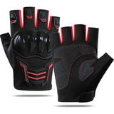 Zigver Unisex Korumalı Yarım Motorsiklet Eldiveni - XL - Kırmızı
