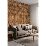 Zigzag Ahşap Desenli Isı Ve Ses Yalıtımlı Sağlıklı Tekstil Duvar Kağıdı, 200 x 250