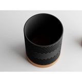 Zigzag Dekoratif Saksı - Siyah Modern Modern Bitki Saksısı 12,5 cm - 100x100x125mm