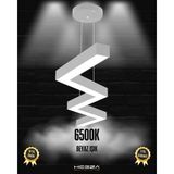 Zigzag (Gri Kasa, Beyaz Işık) Ledli Modern Sarkıt LED Avize Salon Mutfak Oturma Odası Yatak Odası Antre Hol LED - Beyaz Işık (6500K)