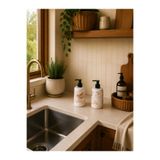 Zigzag Home Dekoratif 2 Parça Mermer Desen Mutfak Seti Sıvı Sabunluk ve Deterjanlık Seti ,El Sabunluk ve Bulaşık Sabunluk Takımı
