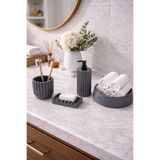 Zigzag Home Dekoratif 4 Parça Çizgili Model Banyo Seti , Katı ve Sıvı Sabunluk , Diş Fırçalık , Havluluk Kase