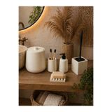 Zigzag Home Dekoratif 5 Parça Banyo Seti Çöp Kovası , Sıvı Katı Sabunluk , Silikon Tuvalet Fırçası, Diş Fırçalık