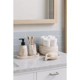 Zigzag Home Dekoratif 5 Parça Mermer Desen Geometrik Banyo Seti Sıvı/Katı Sabunluk Diş Fırçalık Tepsi Havluluk
