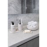 Zigzag Home Dekoratif 5 Parça Mermer Desen Oval Banyo Seti Katı ve Sıvı Sabunluk , Tepsi , Kase , Diş Fırçalık