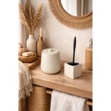 Zigzag Home Dekoratif Bohem Tarz Banyo Seti 4 Lt Çöp Kovası Silikon Uçlu Tuvalet Fırçası Banyo Düzenleyici Set