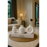 Zigzag Home Dekoratif Bohem Tarz Mini Boy 3 Parça Vazo Seti Minimall Çiçek Vazosu Biblo Vazo Küçük Boy