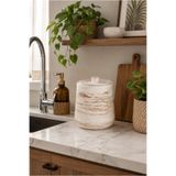 Zigzag Home Dekoratif Mermer Desen Bohem Tarz Çöp Kovası Mutfak Tezgah Üstü Çöp Kovası Çok Amaçlı Banyo Wc Tuvalet Ofis İçin Çöp Kovası 4 Lt