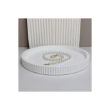 Zigzag Home Dekoratif Yuvarlak Çizgili Tabak ,Tepsi , Kase ,Organizer , Çok Amaçlı ,Sunum Tepsisi
