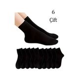 Zigzag İç Giyim 6 Çift Yarım - Kısa Konç Erkek Bambu Çorap siyah