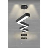 Zigzag ( Siyah Kasa, Beyaz Işık ) Ledli Modern LED Avize, Salon, Mutfak, Oturma Yatak Odası, Sarkıt - 1