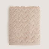 Zigzag%100 Pamuk Banyo Havlusu 70x140 cm Bej