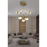 Zikzak 4 Toplu Modern Sarkıt LED Avize - 2 - Krom