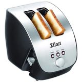 Zilan, Paslanmaz çelik ekmek kızartma makinesi, 1000 W, ekmek kızartma makinesi için 2 büyük gözlü, buz çözme, ısıtma ve silme fonksiyonlarına sahip 6 kademeli kızartma