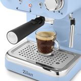 Zilan ZLN2861 Espresso Kahve Makinesi Espresso-Cappiccino-Latte | 15 Bar Süt Köpürtücü | 1100W Retro Mavi - 29D x 20G x 32Y santimetre