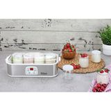 Zilan ZLN6104 Dijital Yoğurt Yapma Makinesi | Paslanmaz Çelik Gövde | 8 Cam Kavanoz 8x180 / 1440ml. - Beyaz - Gri