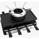 Zilan ZLN8856 Raclette & Izgara Makinesi | 8 Kişilk Raclette Fondü Set - Siyah - Gümüş