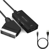 Zilevo Hdmi To Scart 1080p Hd AV Video Çevirici Dönüştürücü Adaptör Kablo Güç Girişli Tv Kablosu