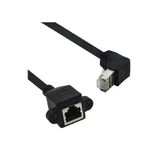 Zilevo Rj45 Dişi Erkek Uzatma 0.5M Dirsek 90 Derece Panel Tipi Cat6 Montaj Kablosu