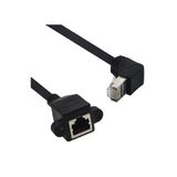 Zilevo Rj45 Dişi Erkek Uzatma 1.5M Dirsek 90 Derece Panel Tipi Cat6 Montaj Kablosu