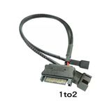 Zilevo Sata Power To Fan Çevirici 2 Port Y Pin Pwm Çoklayıcı Splitter Fan Kablosu
